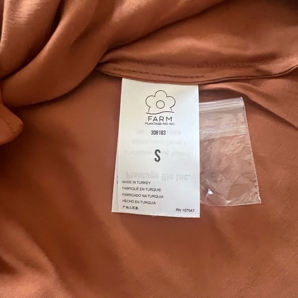 Farm Rio Caramel Cutout Front-Tie Satin Midi Dress - Picture 15 of 15